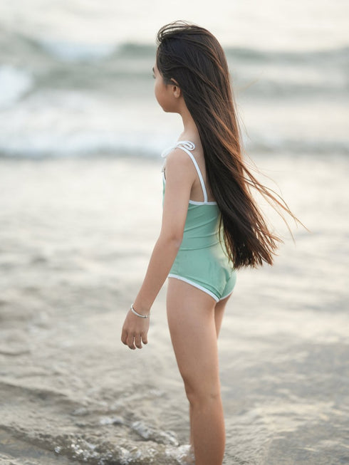 One-piece swimsuit in Iguana Green